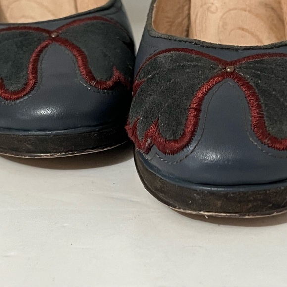 Ted Baker | Blue All Leather with Suede Bow Detail on Toes - Size 7 - Picture 12 of 13